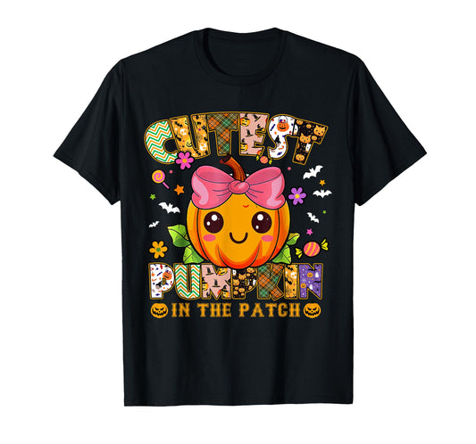 Coquette Cutest Pumpkin in The Patch Halloween Costume Girl T-Shirt
