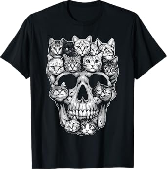 Cat Skull Skeleton Kitty Halloween Costume Cat T-Shirt