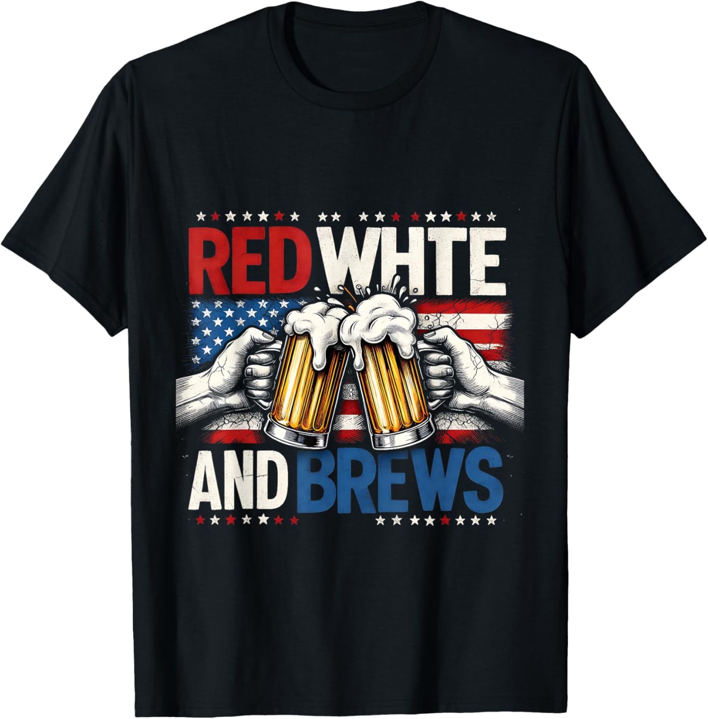Beer Lovers America Red White And Brew Fourth Of July 4th T-Shirt