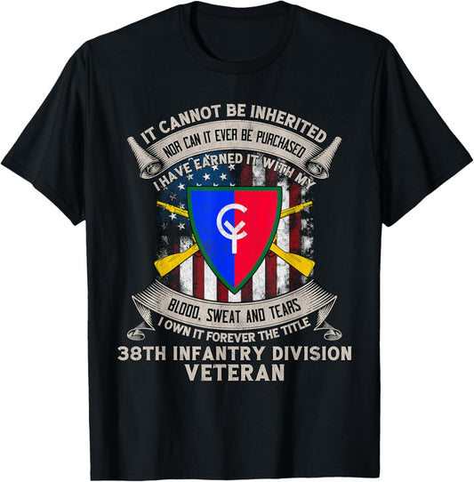 38th Infantry Division Veteran Indiana Vintage Gift Tee T-Shirt