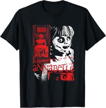 Annabelle High Contrast Zine Collage Horror Movie T-Shirt