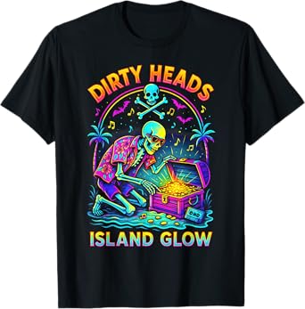 Dirty Heads Island Glow Beach Vibes Skeleton Diver Shirt Men T-Shirt