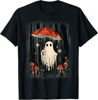 Halloween Ghost Mushroom Spooky Season Cottagecore Men Women T-Shirt