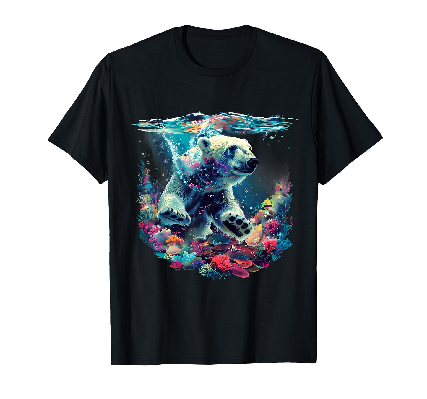 Polar Bear Sea Ocean Polar Bear Marine Mammal Artwork Motif T-Shirt