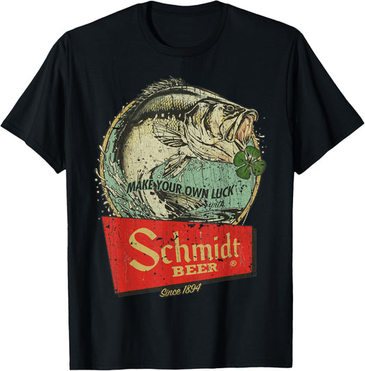 Fishing Schmidt Beer Make Your Own Luck 1894 Vintage T-Shirt