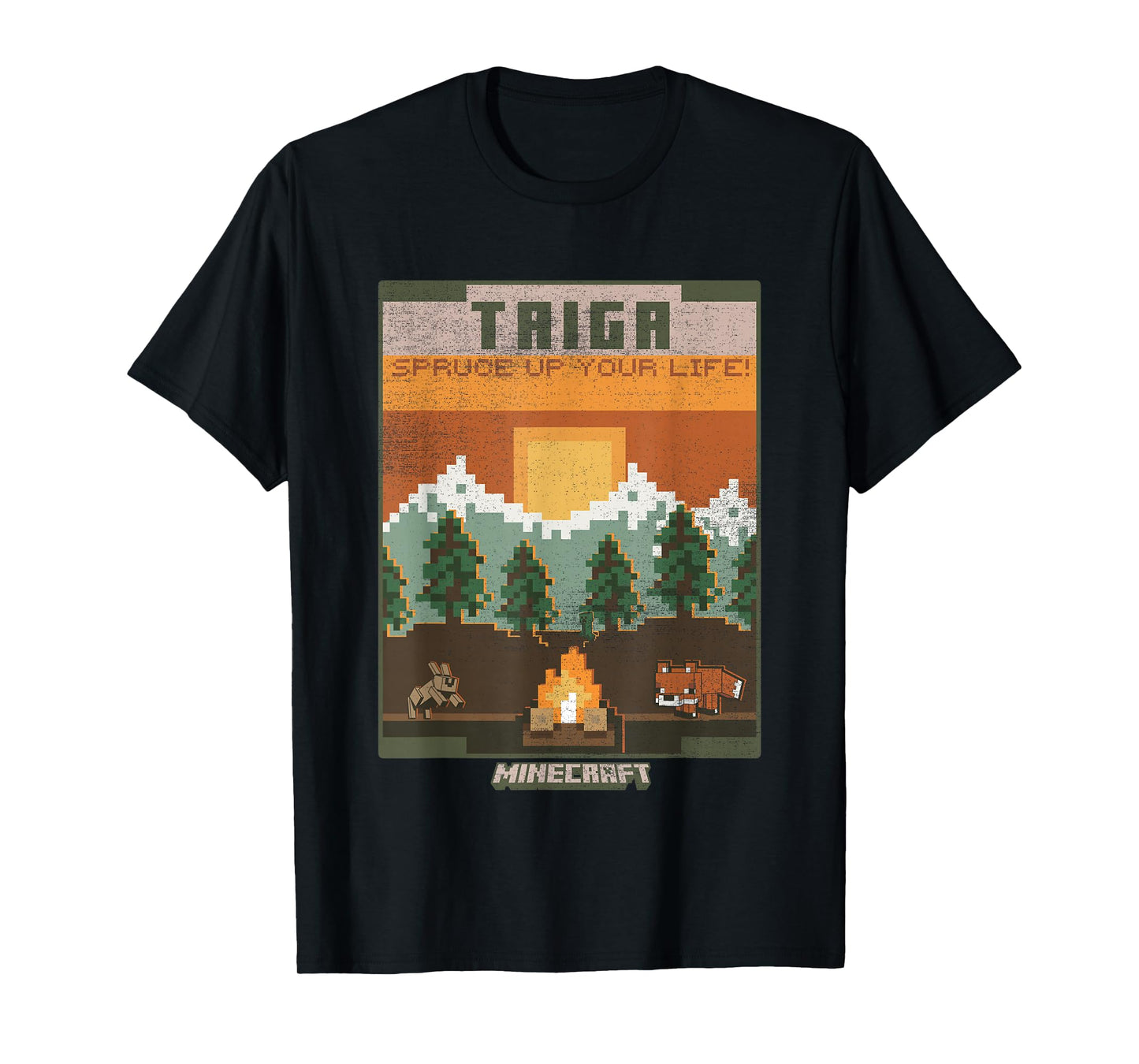 Minecraft Taiga Landscape Spruce Up Your Life Poster Vintage T-Shirt