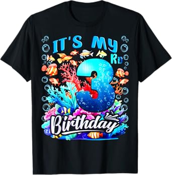It's My 3rd Birthday Boy Sea Fish Ocean Animals Aquarium T-Shirt