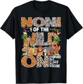 Noni Of The Wild One Safari Zoo Animal 1St Birthday T-Shirt