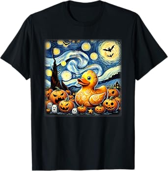 Starry Night Rubber Duck Halloween T-Shirt