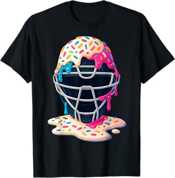 Baseball Catcher Mask Ice Cream Funny Gift Men Women Boy Kid T-Shirt