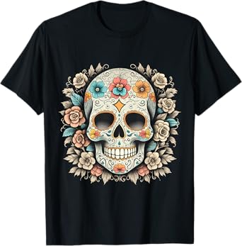 De Los Muertos Day of the Dead Sugar Skull Halloween Women T-Shirt