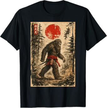 Samurai Bigfoot Japanese Vintage Art Gifts Men Women Boy Kid T-Shirt