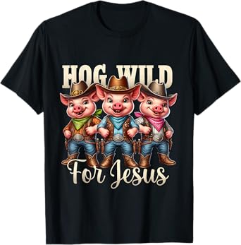 Meme Cute Christian Funny Hog Pink Wild For Jesus T-Shirt