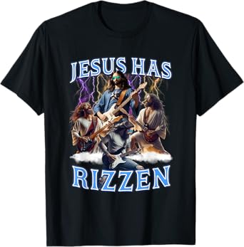 Jesus Has Rizzen Vintage Christian Electric Guitar Jesus Men T-Shirt
