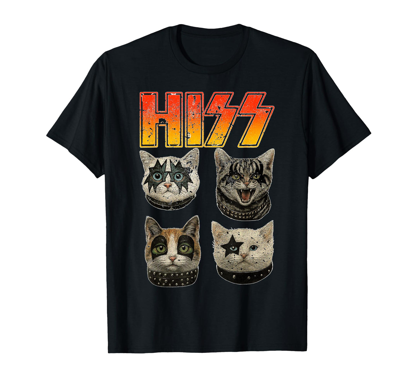 Hiss Cats Rock Kittens Kitty Rocking Music Cat Lovers T-Shirt