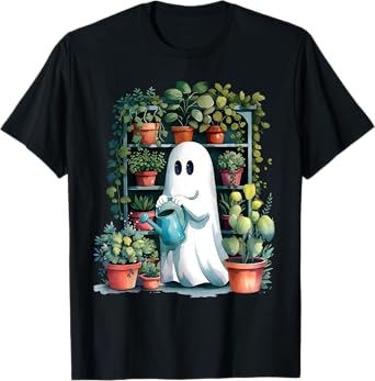Funny Ghost Plants Spooky Season Trick Or Treat Halloween T-Shirt