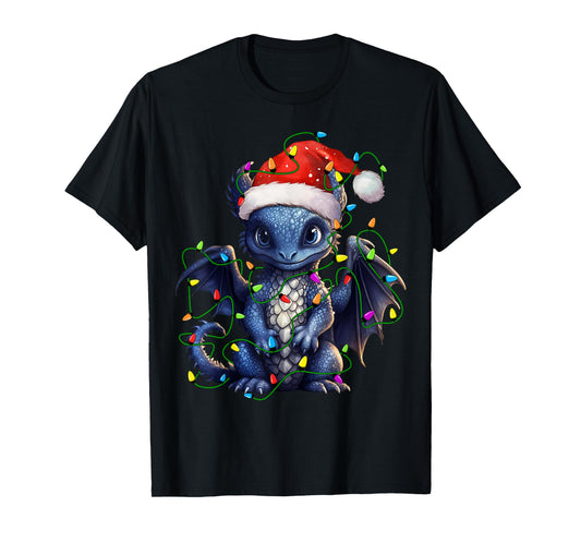 Dragon Santa Christmas Tree Lighting Xmas Funny T-Shirt