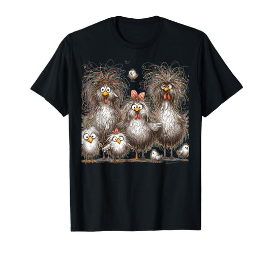 Funny Chicken Art Eagerlys Colorful T-Shirt