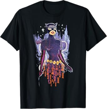 Batman Catwoman Gothic Gotham City Backdrop Halloween T-Shirt