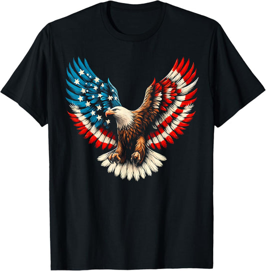 Bald Eagle & Patriotic American Flag 4th Of July T-Shirt