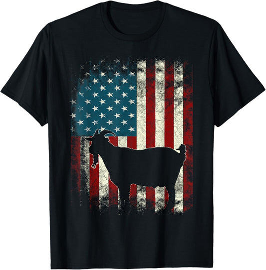 Patriotic Goat 4th Of July American Flag For Goat Lovers T-shirt