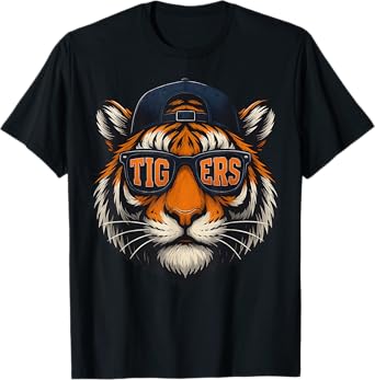 Cool Tigers Sunglasses Animal Graphic Gift For Men Women T-Shirt