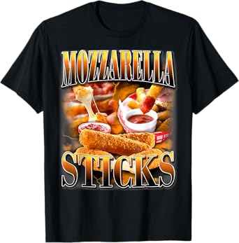 Mozzarella Cheese Sticks Bootleg Rap CD Aesthetic Funny Meme T-Shirt