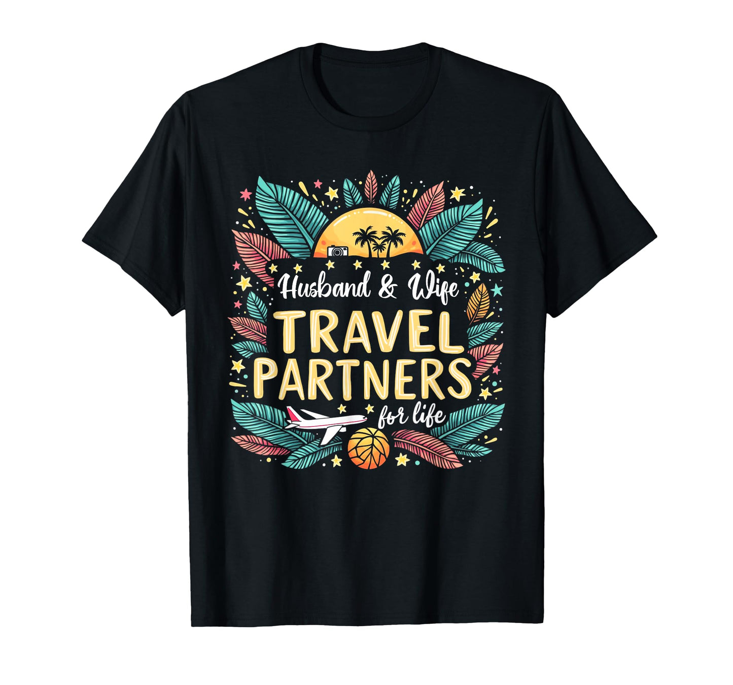 Husband And Wife Travel Partners For Life Summer Vacation T-Shirt