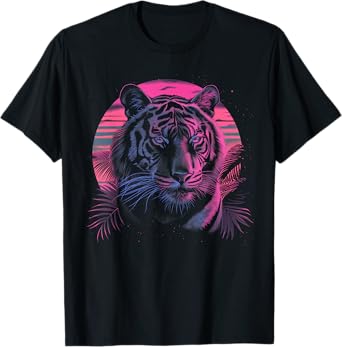 Tiger Vaporwave Aesthetic Vintage Synthwave 80s 90s Retro T-Shirt
