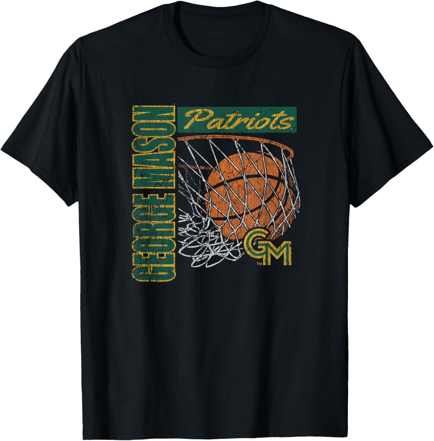 George Mason Patriots Vintage Basketball 90's Black T-Shirt
