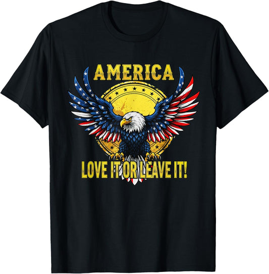 Vintage America Love It Or Leave It Patriotic Eagle T-Shirt
