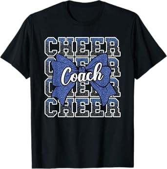 Blue Funny Sport Loud Proud Cheer Coach Dad Father's Day T-Shirt