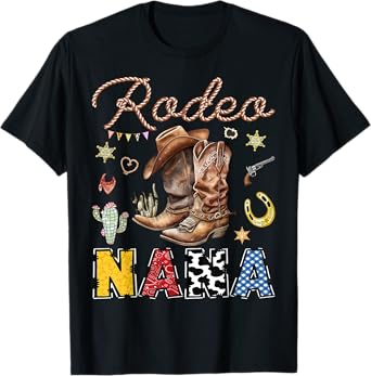 Rodeo Nana Western Cowboy Birthday Matching Family T-Shirt