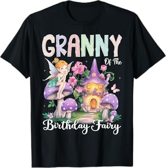 Granny Of The Birthday Fairy 1St Birthday Girl Party T-Shirt
