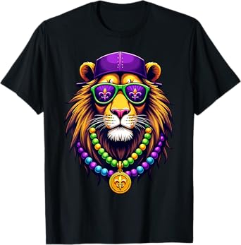 Mardigator Mardi Gras Lion Costume Men Women Mardi Gras T-Shirt