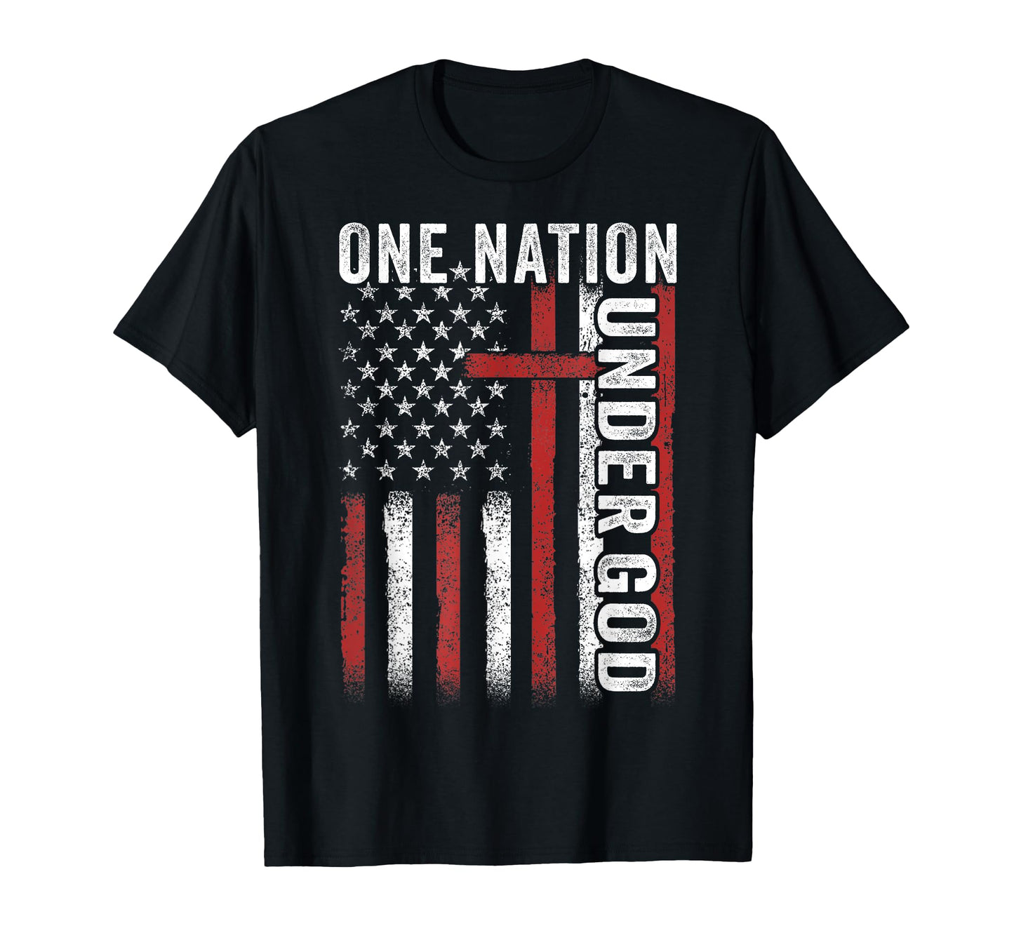 One Nation Under God Flag 4th Of July Patriotic Christian T-Shirt for Women Kids Men