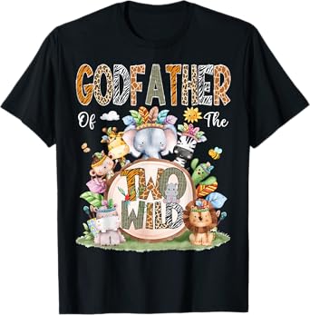 GodFather Of The Two Wild 2Nd Birthday Animal Safari Tribal T-Shirt