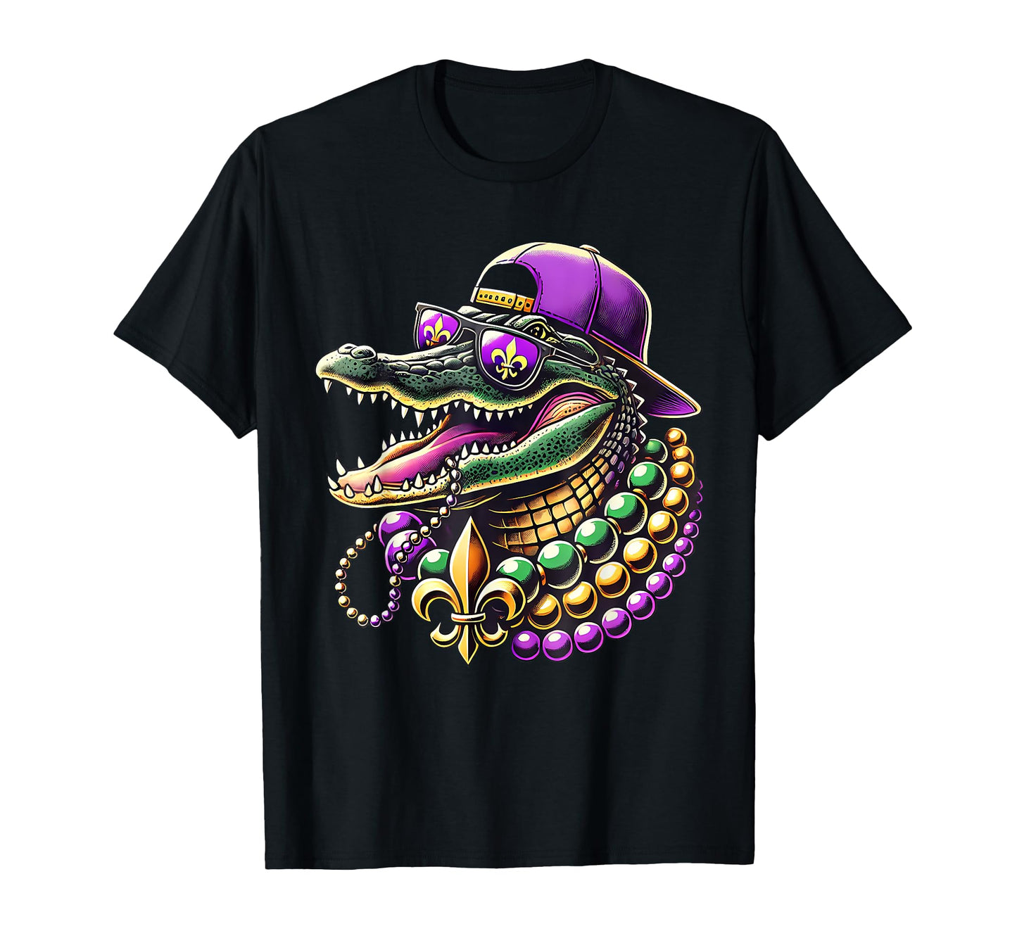 Mardigator Mardi Gras Alligator Funny Men Women Mardi Gras T-Shirt