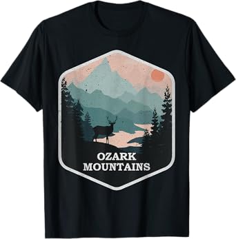 Ozark Mountains Vintage Arkansas AR Hiking Mountains Nature T-Shirt