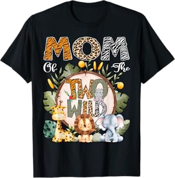 Mom Of The Two Wild Animal Safari 2Nd Birthday Party T-Shirt