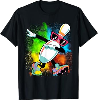 Bowling Pin Dabbing Sunglasses Bowler Player Kids Boys Men T-Shirt