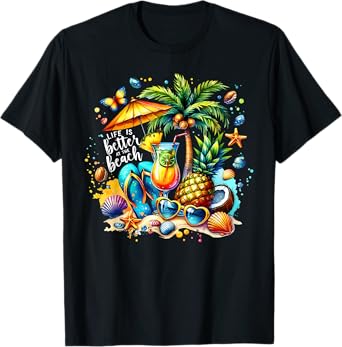 Life Better At The Beach Hawaii Summer Vacation Funny Family T-Shirt