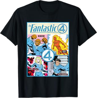 Marvel The Fantastic Four: First Steps Retro Comic Cover T-Shirt