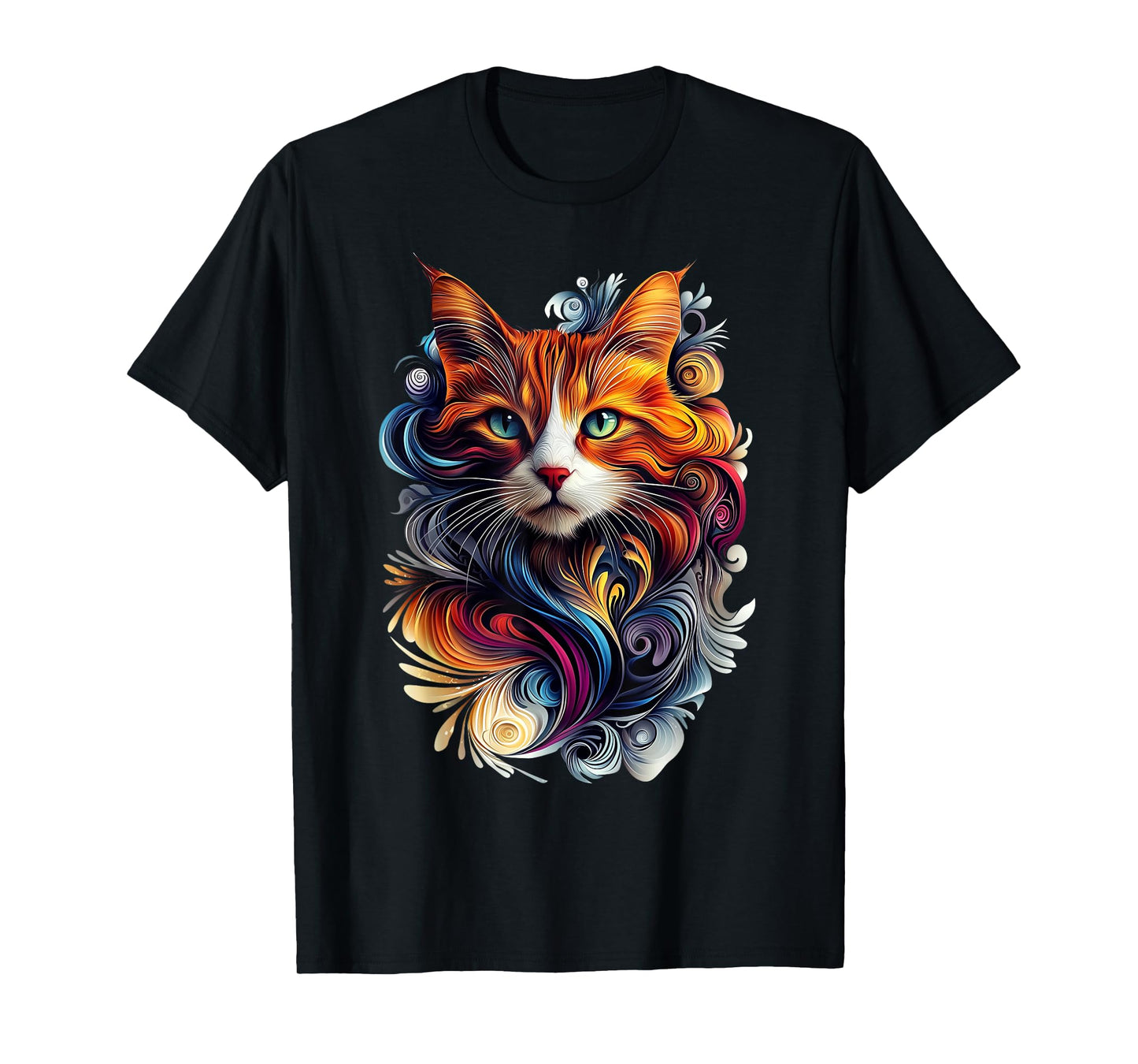 Cat Wildlife Nature Colorful Cat T-Shirt for Men Women Girls Kids