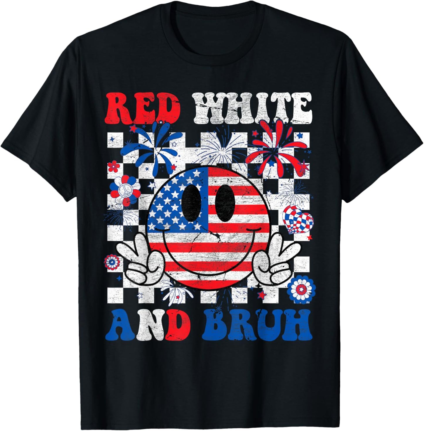 Red White And Bruh 4th Of July Boys Patriotic Men Teens Kids T-Shirt