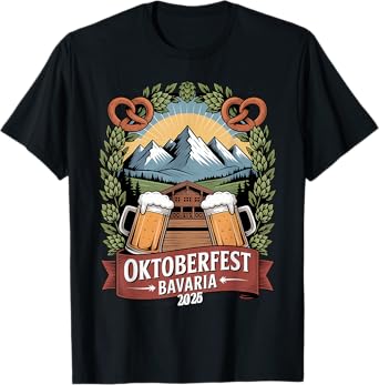 Oktoberfest Bavaria 2025 Beer Festival Pretzel T-Shirt