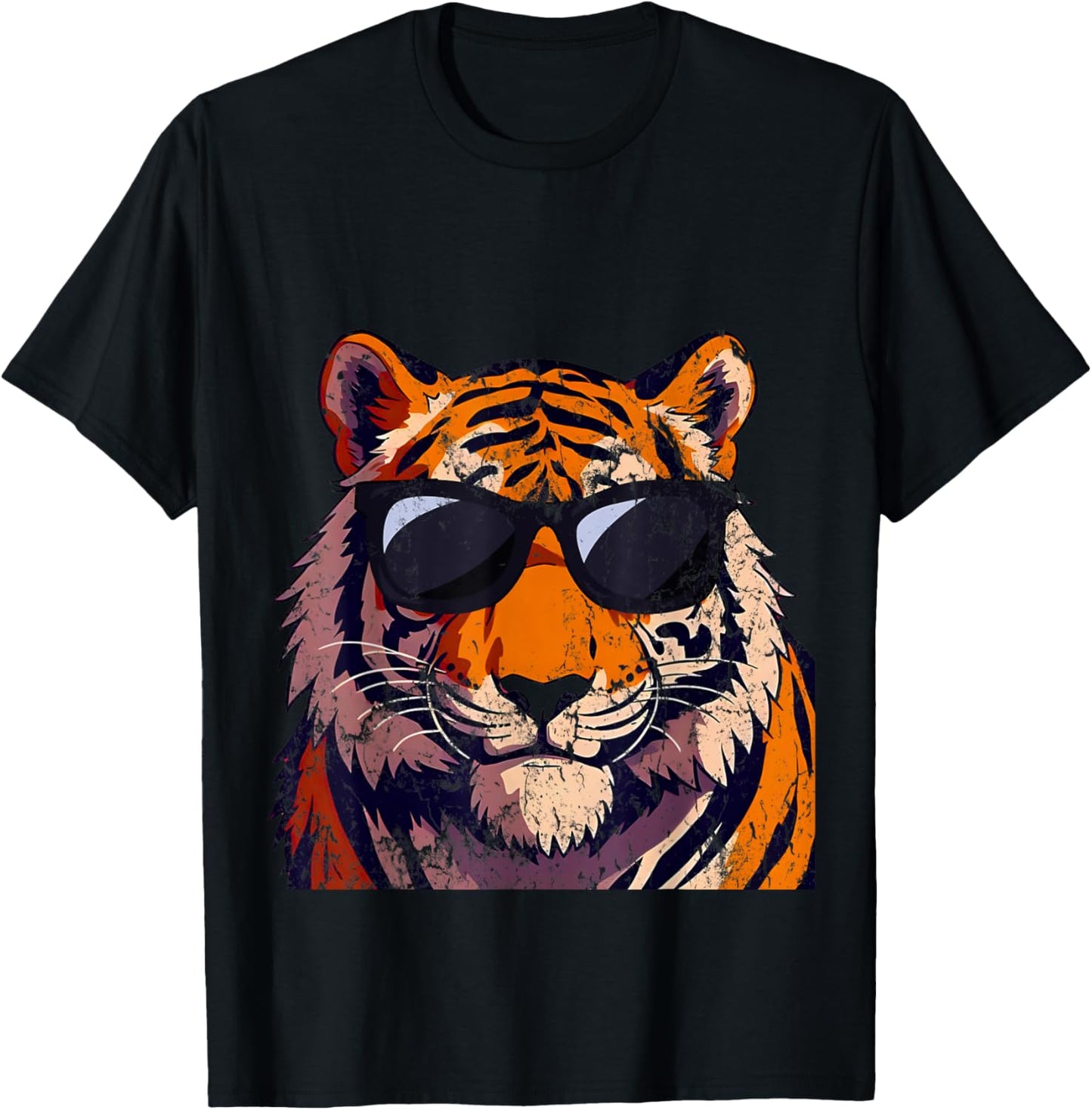 Tiger Sunglasses Birthday Costume Pajama Zoo Men Womens Kids T-Shirt