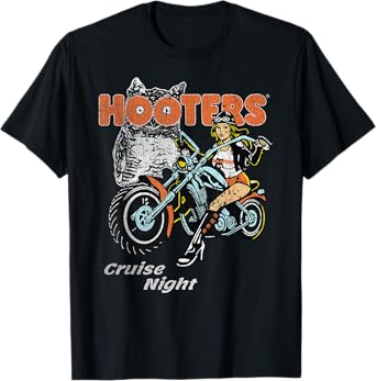 Hooters Cruise Night Biker Chick Vintage Inspired Logo T-Shirt