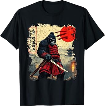 Samurai Bigfoot Japanese Vintage Graphic Ukiyo-e Art Funny T-Shirt