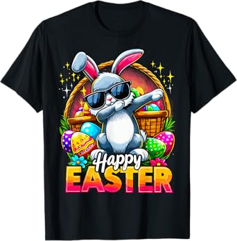 Dabbing Bunny Easter Day Rabbit Happy Easter T-Shirt